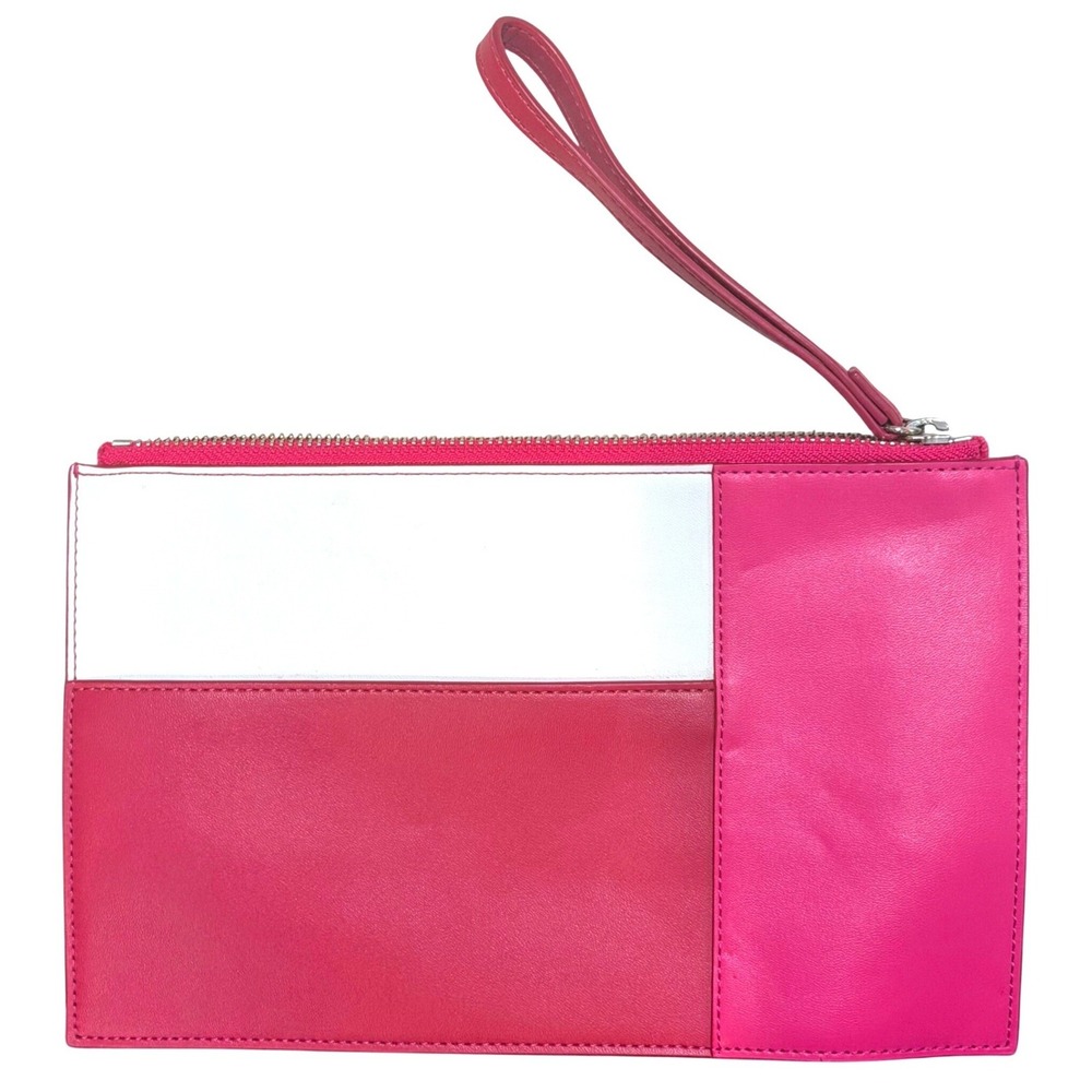 Vera Bradley Wristlet Clutch Womens Pink Red White Faux Leather Colorblock Y2K